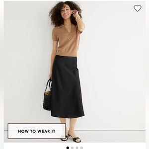 Jcrew Gweneth skip skirt size 2 black. NWT